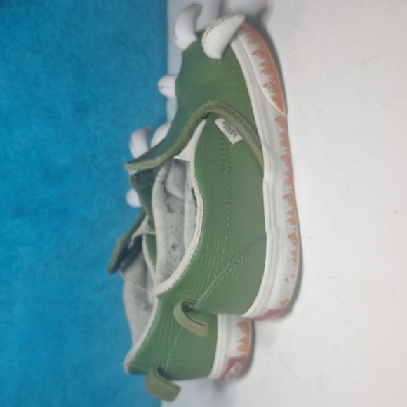 Toddler Vans Off The Wall Green Dragon Claw Reptile Slip-on with Velcro Size 7 - Picture 7 of 13